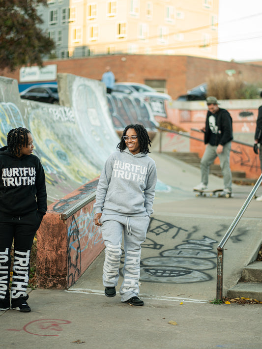 GREY FLARE SWEATSUIT